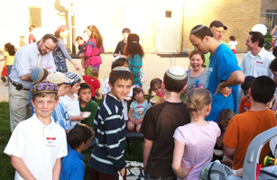 Synagogue activity for members of Bais Abraham in the University City area of St. Louis, MO